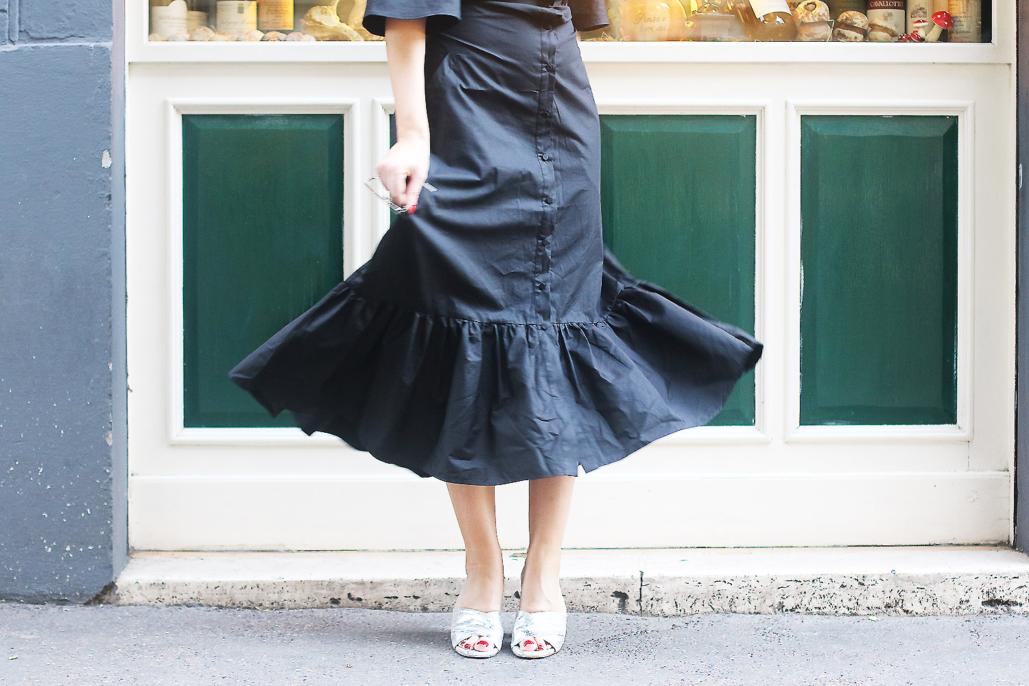 Off-the-Shoulder-10 Dior Inspired Look - Black Off the Shoulder Dress