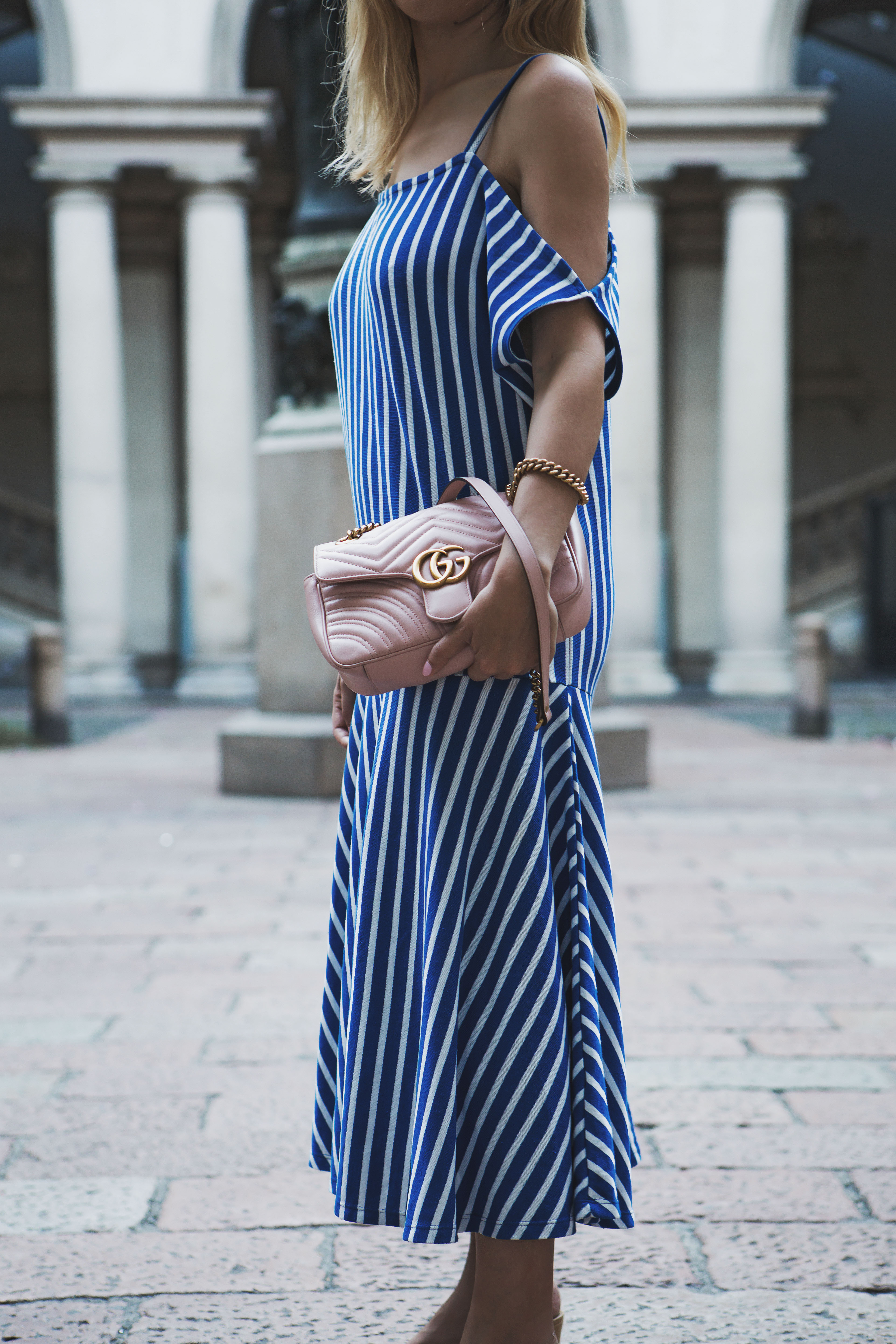 Blue-Dress-Milan_-11 Blue Striped Midi Dress in Milan