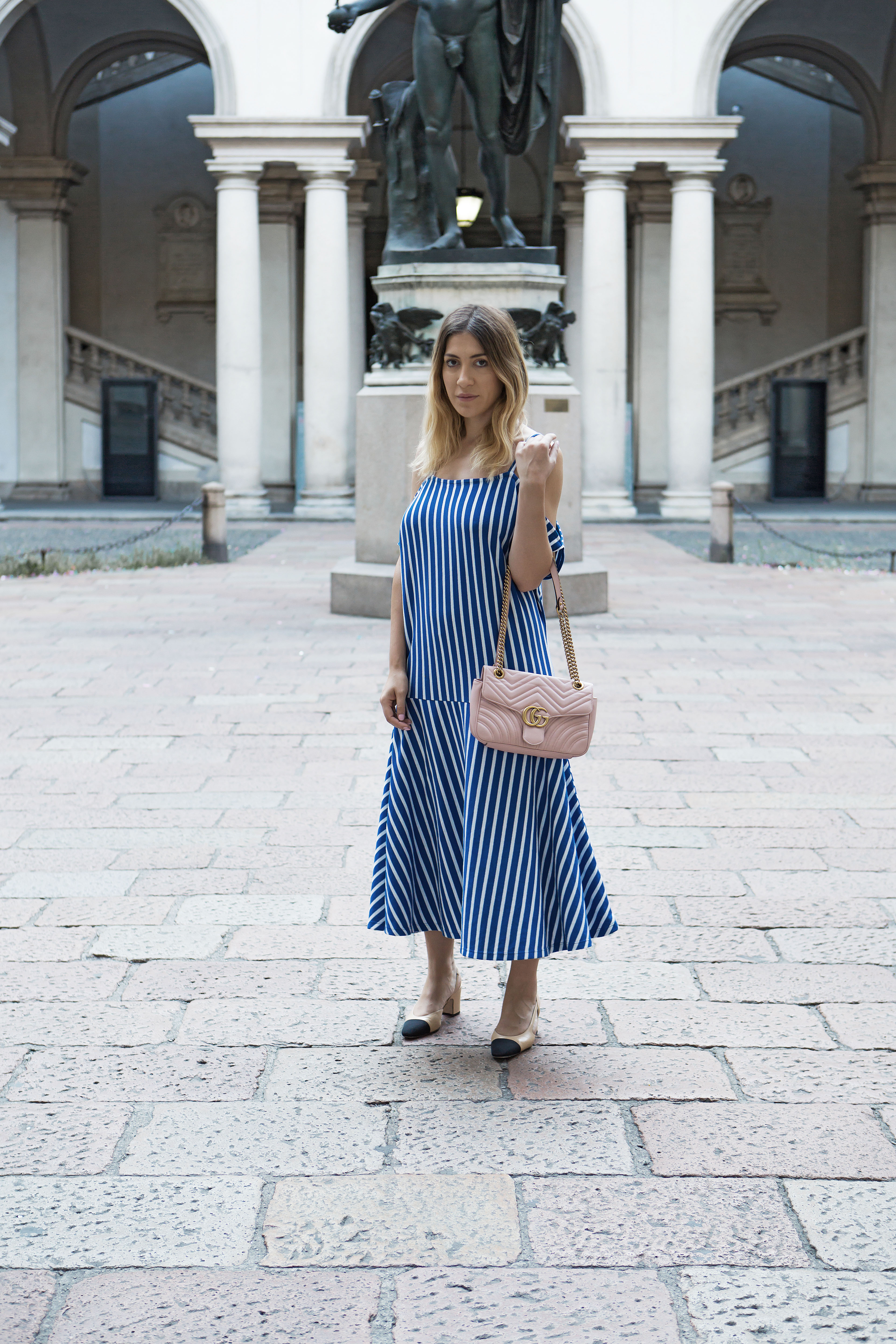 Blue-Dress-Milan_-3 Blue Striped Midi Dress in Milan